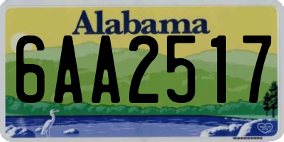 AL license plate 6AA2517