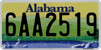 AL license plate 6AA2519