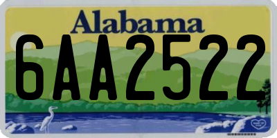 AL license plate 6AA2522