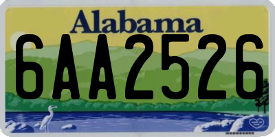 AL license plate 6AA2526