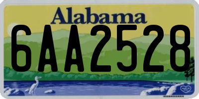 AL license plate 6AA2528