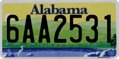 AL license plate 6AA2531