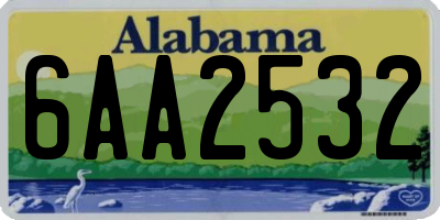 AL license plate 6AA2532