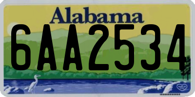 AL license plate 6AA2534