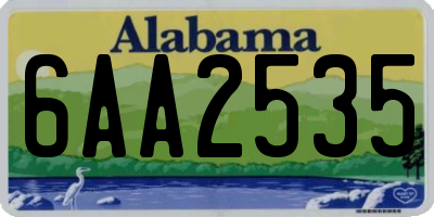 AL license plate 6AA2535