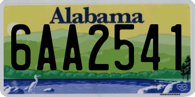 AL license plate 6AA2541