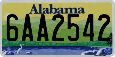 AL license plate 6AA2542
