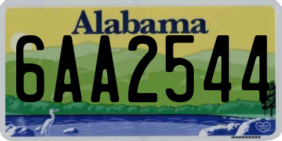 AL license plate 6AA2544