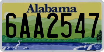 AL license plate 6AA2547