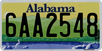 AL license plate 6AA2548