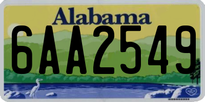 AL license plate 6AA2549