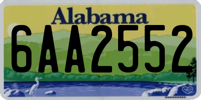 AL license plate 6AA2552