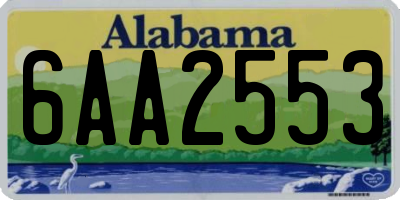 AL license plate 6AA2553