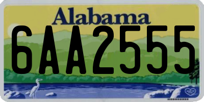 AL license plate 6AA2555