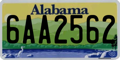 AL license plate 6AA2562