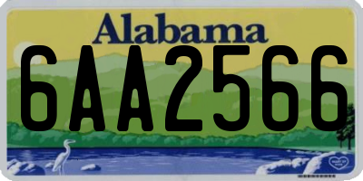 AL license plate 6AA2566