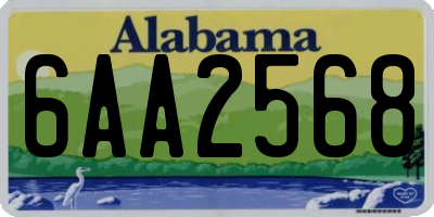 AL license plate 6AA2568