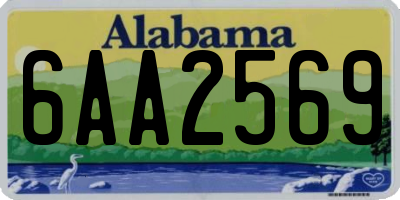 AL license plate 6AA2569