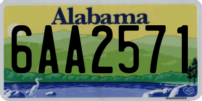 AL license plate 6AA2571