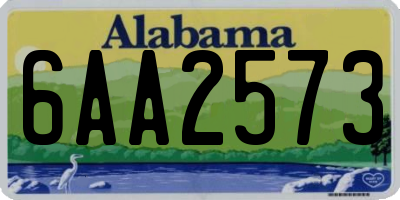 AL license plate 6AA2573