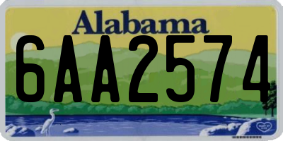 AL license plate 6AA2574