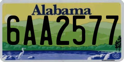 AL license plate 6AA2577