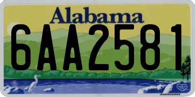 AL license plate 6AA2581
