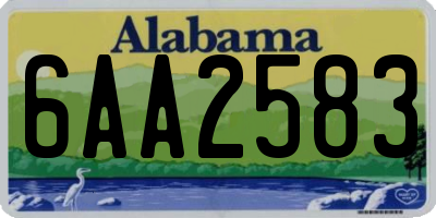AL license plate 6AA2583