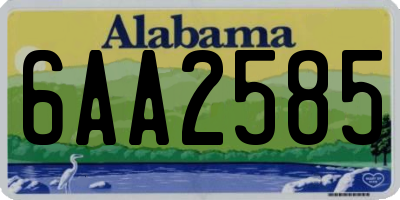 AL license plate 6AA2585