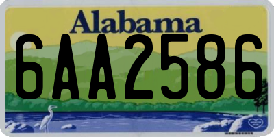 AL license plate 6AA2586