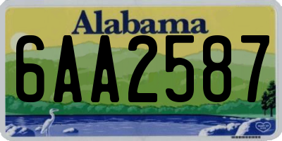 AL license plate 6AA2587