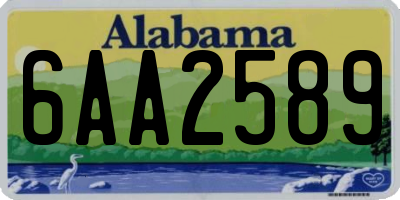 AL license plate 6AA2589