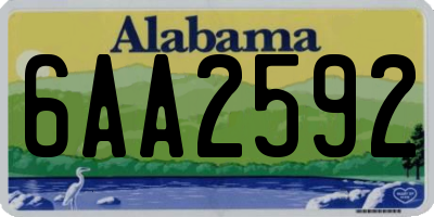 AL license plate 6AA2592