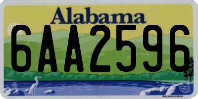 AL license plate 6AA2596