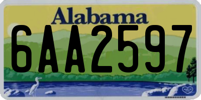 AL license plate 6AA2597