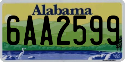 AL license plate 6AA2599