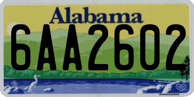 AL license plate 6AA2602