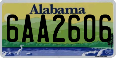 AL license plate 6AA2606