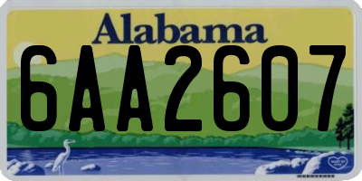AL license plate 6AA2607