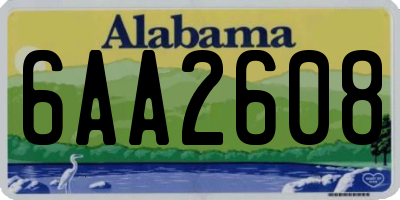 AL license plate 6AA2608