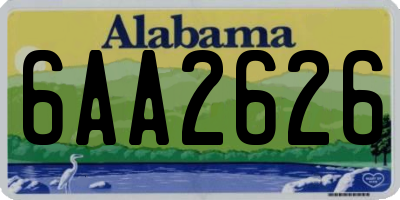 AL license plate 6AA2626
