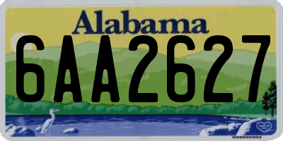AL license plate 6AA2627