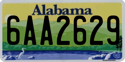 AL license plate 6AA2629
