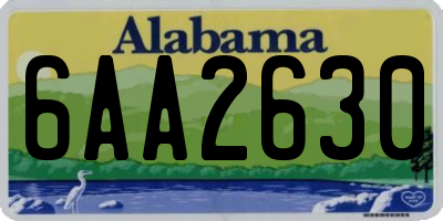 AL license plate 6AA2630