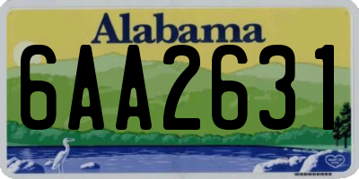 AL license plate 6AA2631