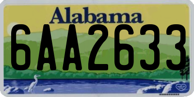 AL license plate 6AA2633