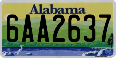 AL license plate 6AA2637