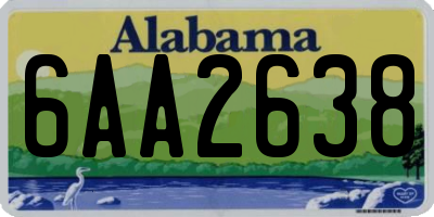 AL license plate 6AA2638