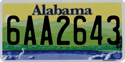 AL license plate 6AA2643