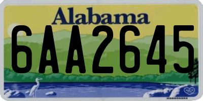 AL license plate 6AA2645